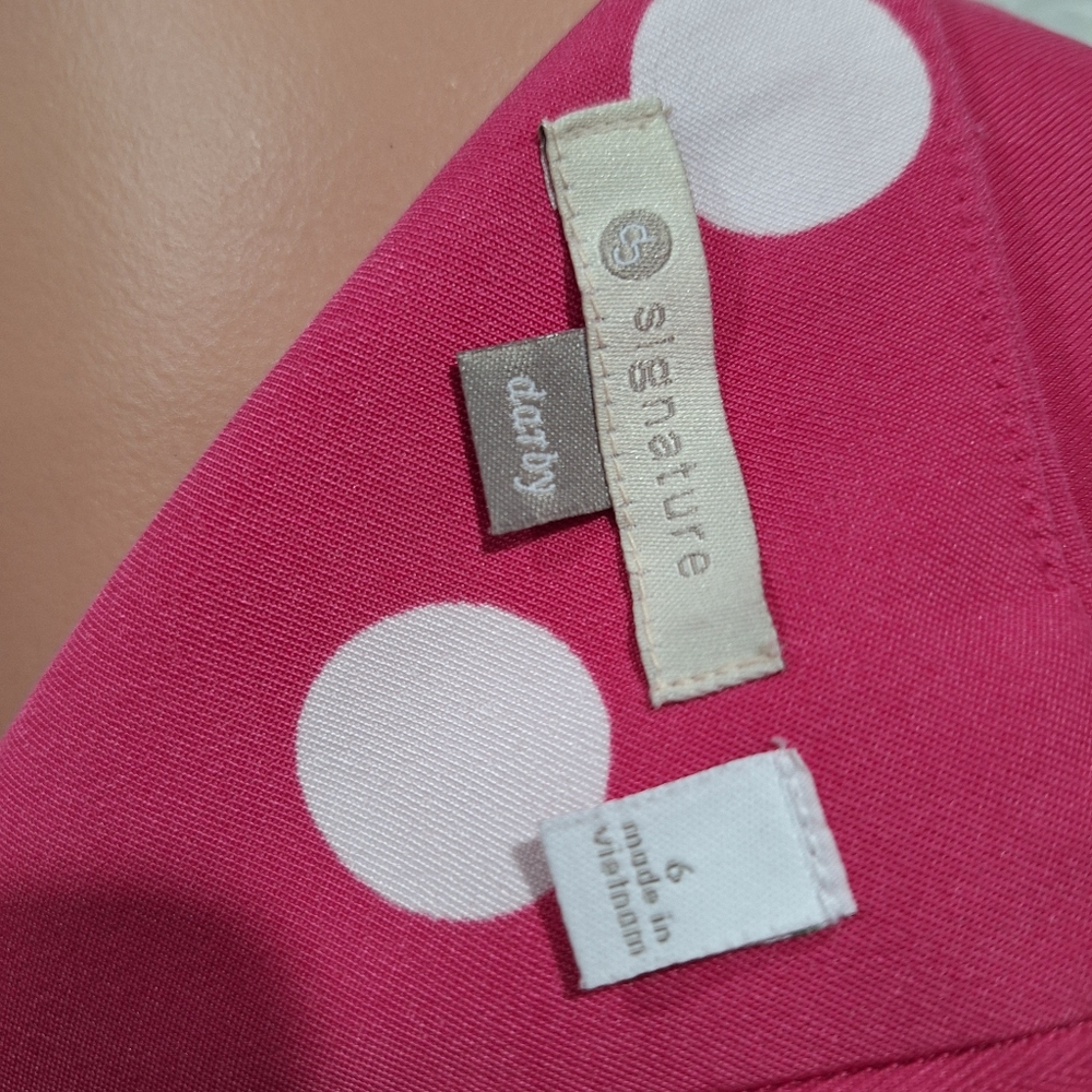 DB Pink and White Polka Dot Sleeveless Dress - Picture 6 of 10